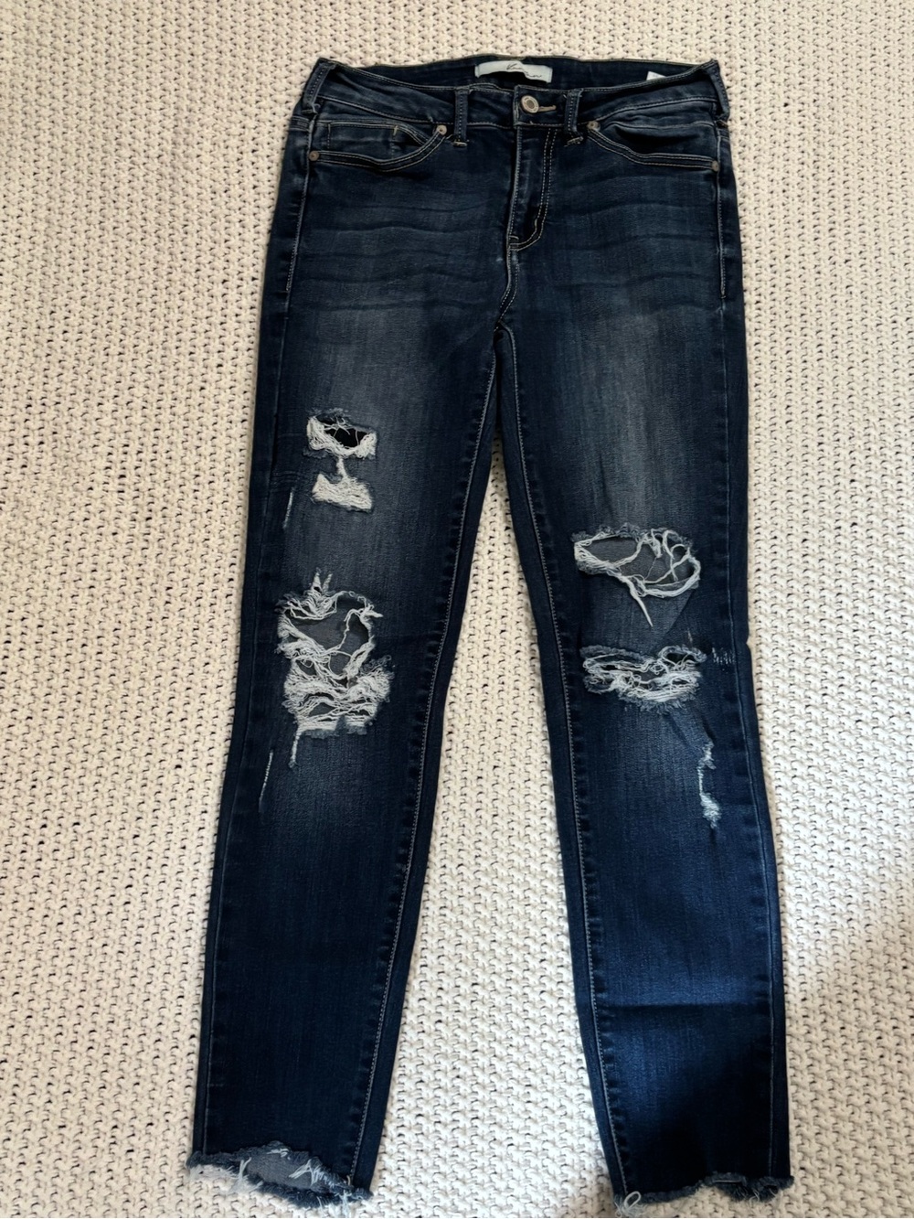 KanCan Dark Blue Distressed Skinny Jeans